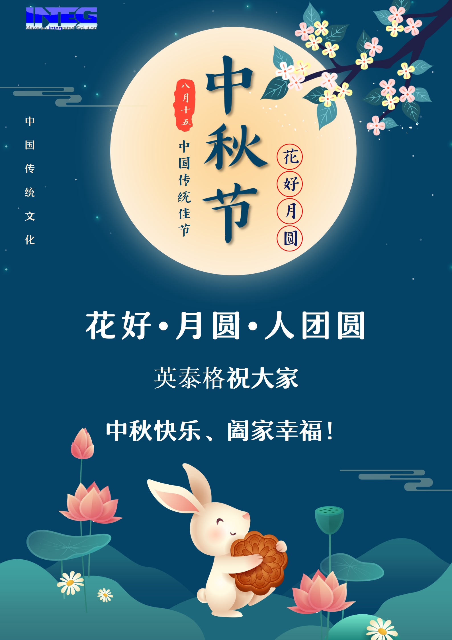 英泰格祝大家中秋節(jié)快樂！
